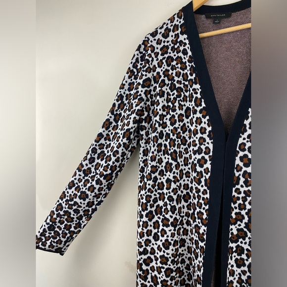 Ann Taylor Animal Print Colorblock Open Cardigan Women’s Size Small - Picture 7 of 9